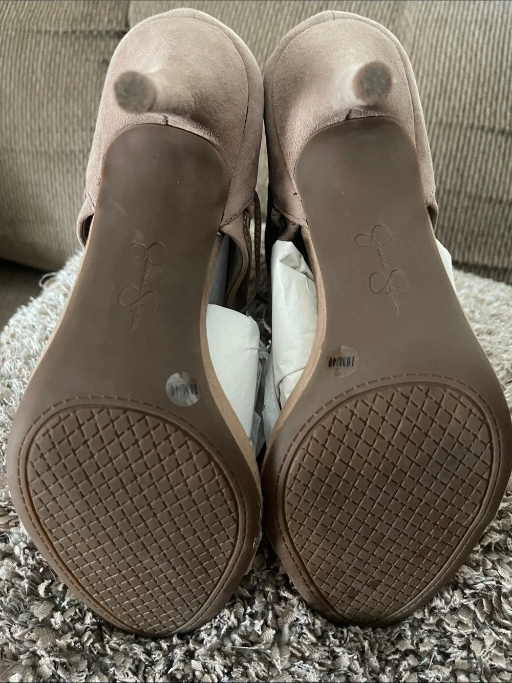 Jessica Simpson Women's Suede Lace-Back Open-Toe Heels